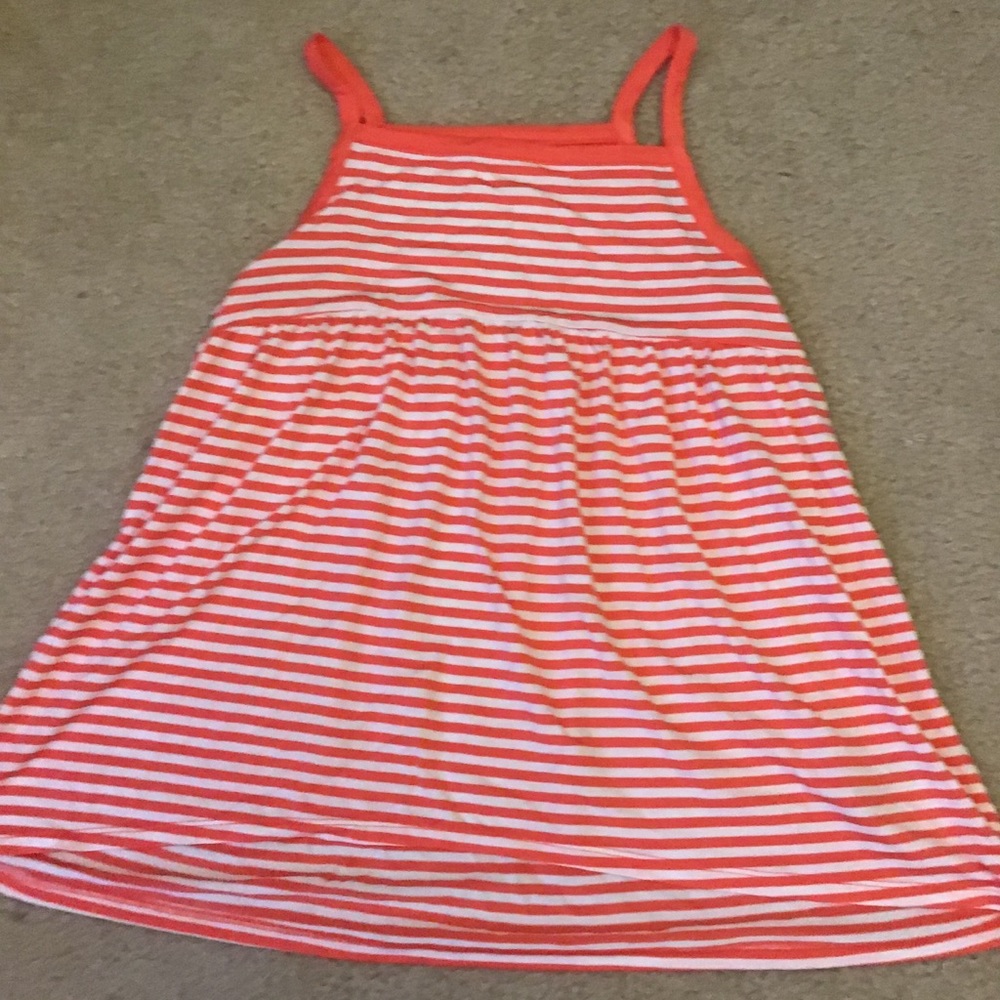 Salmon and white stripped tank top